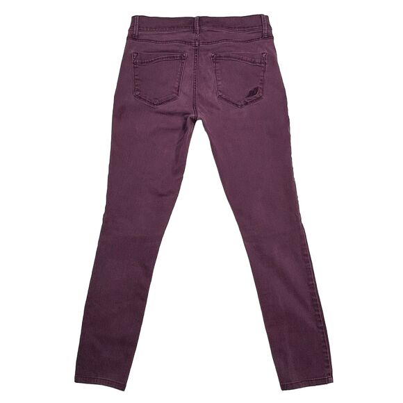 Express Mid-Rise Legging Moto Pant Maroon Burgundy Jegging Size 4 - Picture 6 of 8